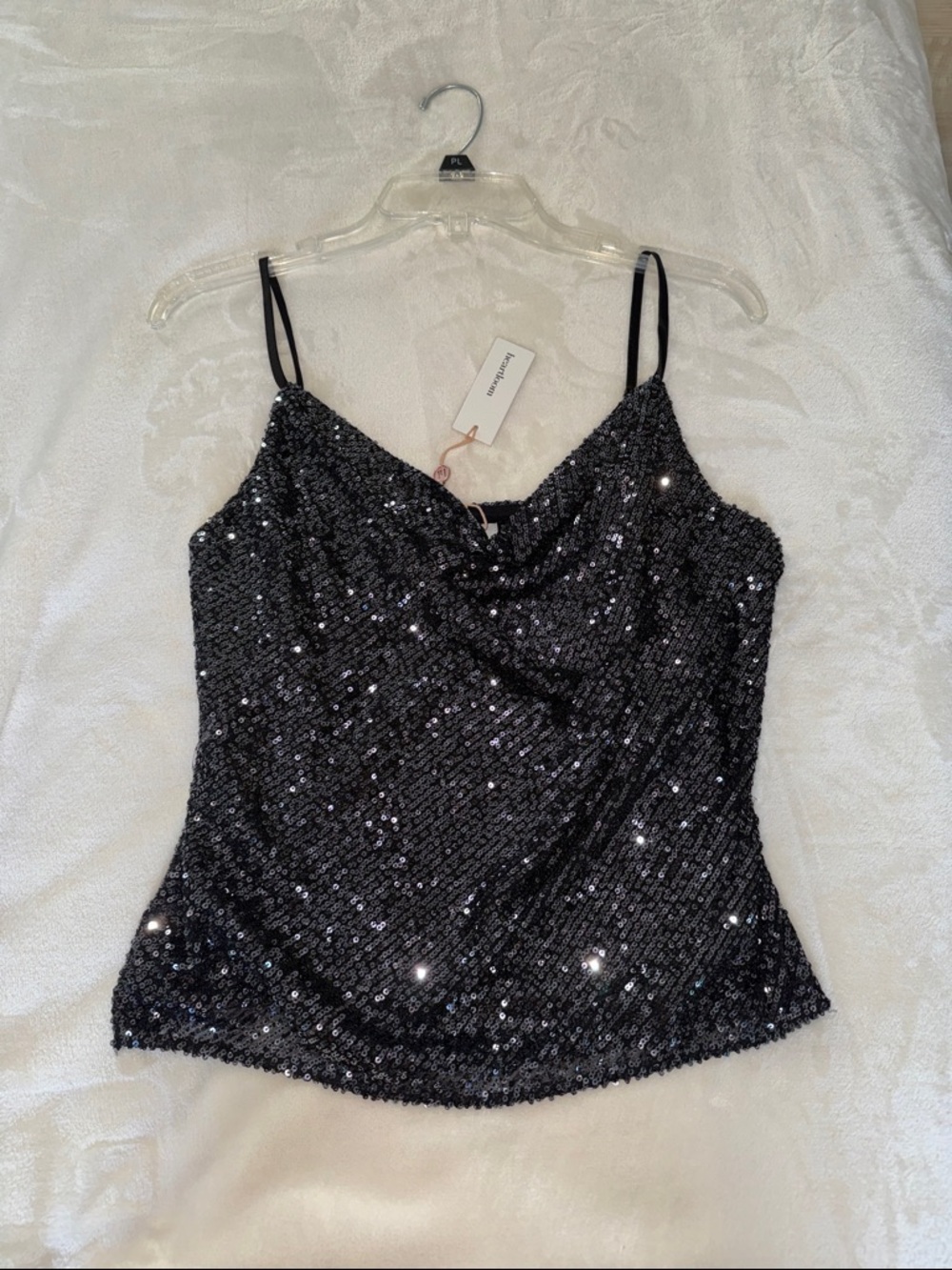 Heartloom Black Sequin Cowl Neck Camisole